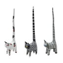 トイレットペーパー ストック バリ ネコトイレットペーパーホルダー(45cm)猫 かわいい トイレタリー かわいい インテリア おしゃれ ストック クリスマス ハロウィン インテリア 雑貨 バリ 伝統民芸 手描き 木彫りネコ