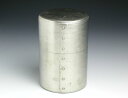 茶筒◆ 手作り 銅器 鋲止 錫被六半 茶器