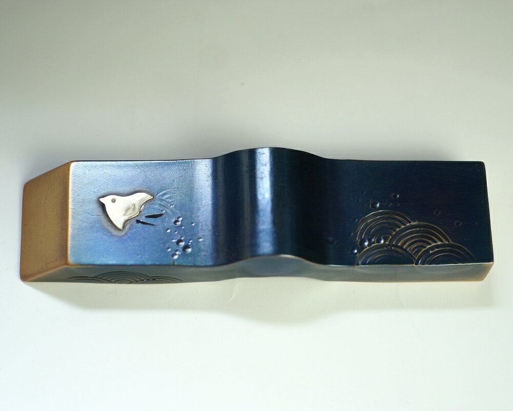 文鎮◆ 銅 手づくり 千鳥 小 【書道具】