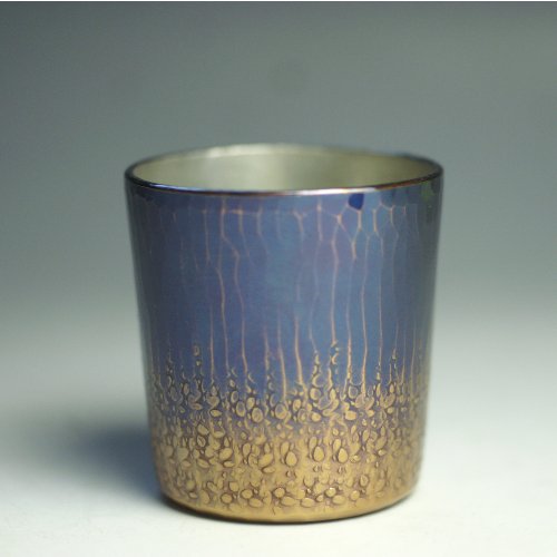 ぐい呑 銅器 ストレート形 グラデーション あらし ぐいのみ◆ 手作り 酒器【日本酒】【亮】【プレゼント】