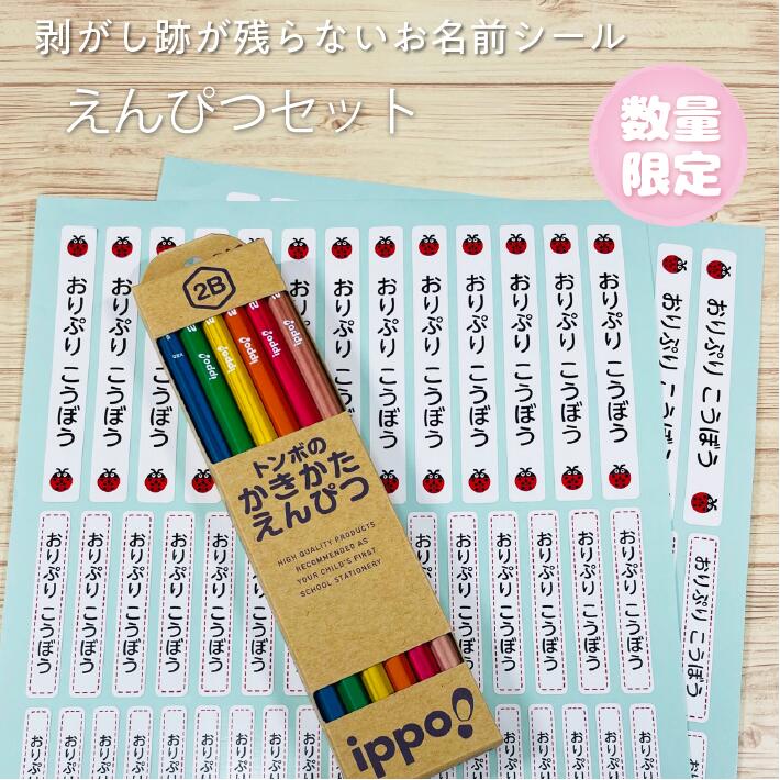 【送料無料】お名前シール&えんぴつセット お名前シール えんぴつ おなまえシール 入学祝い 鉛筆 ネームシール 名前ステッカー ネームステッカー 防水シール 入学 耐熱シール 幼稚園 保育園 学校 ノンアイロン 電子レンジ 食洗機 タグ 算数 漢字 シンプル おしゃれ 小学生