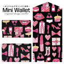 豊富なデザインから選べる オリジナル デザイン ミニ財布 Mini Wallet おしゃれアイテム(黒×ピンク)メンズ レディース 薄い財布 小さいサイフ ミニウォレット カードケース コインケース プレゼント ギフト