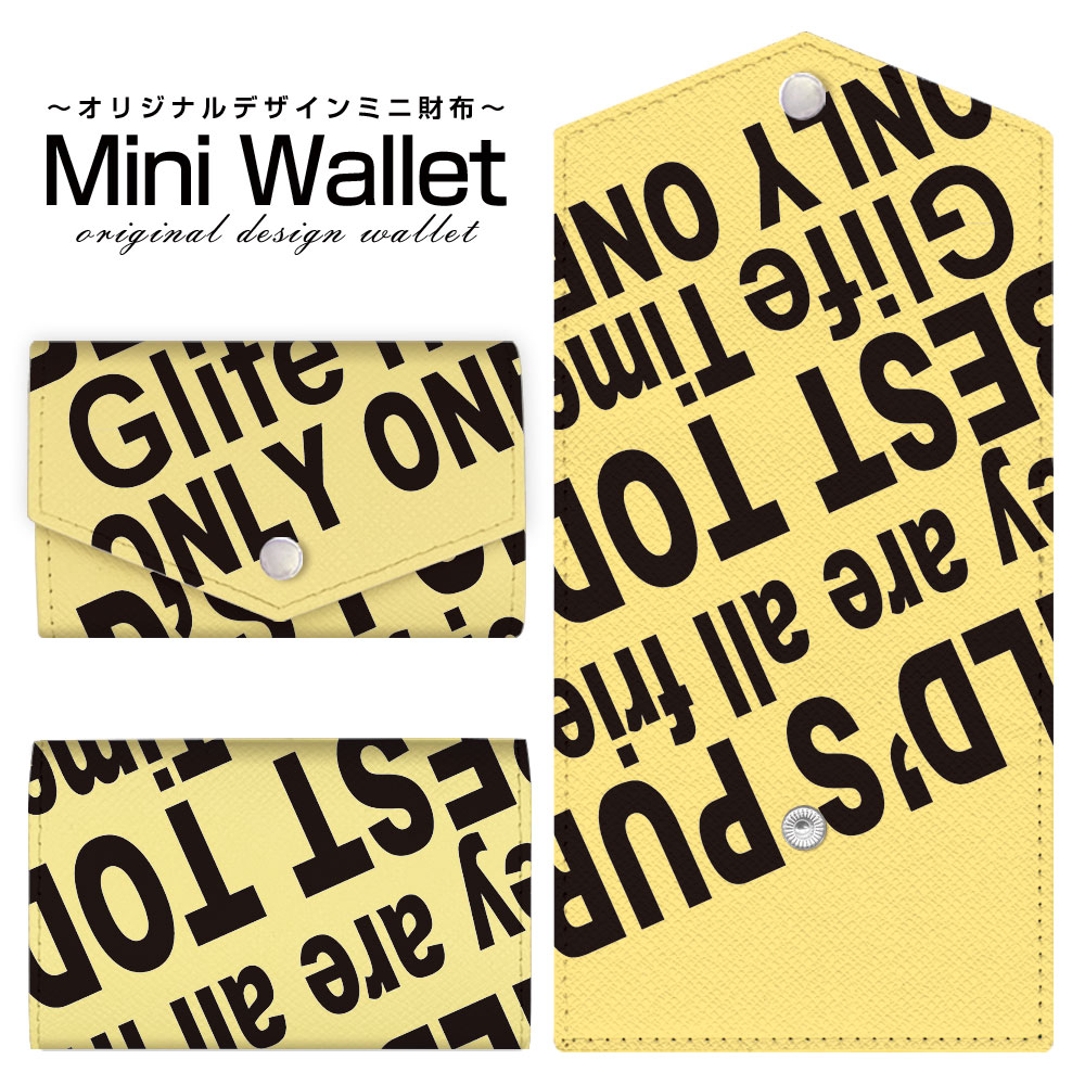 C, G, K - 豊富なデザインから選べる オリジナル デザイン ミニ財布 Mini Wallet Rogo (YELLOW)メンズ レディース 薄い財布 小さいサイフ ミニウォレット カードケース コインケース プレゼント ギフト