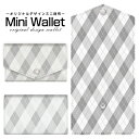 豊富なデザインから選べる オリジナル デザイン ミニ財布 Mini Wallet アーガイルポップグレーメンズ レディース 薄い財布 小さいサイフ ミニウォレッ...