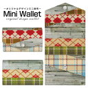 豊富なデザインから選べる オリジナル デザイン ミニ財布 Mini Wallet 木目調パッチワークメンズ レディース 薄い財布 小さいサイフ ミニウォレット ...