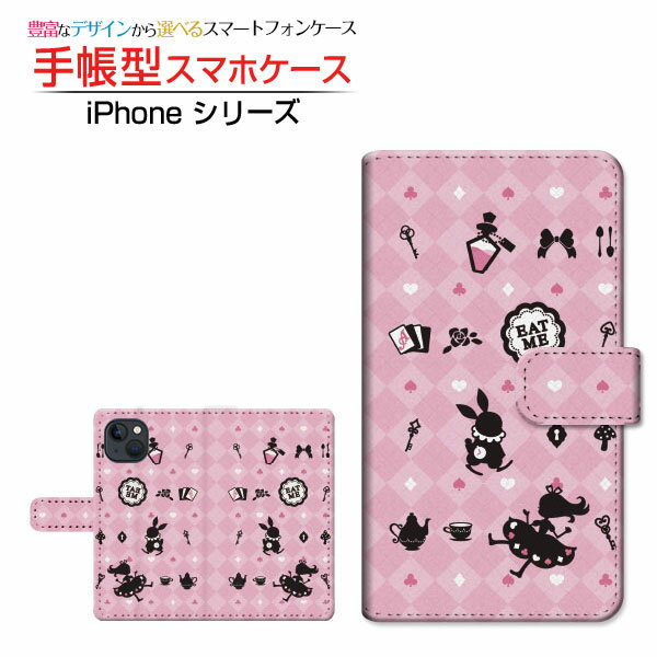 乐天商城 - iPhone 15 Plusアイフォン フィフティーン プラスdocomo au SoftBank 楽天モバイル手帳型 カメラ穴対応 スマホカバー ダイアリー型 ブック型チェックアリス ピンク