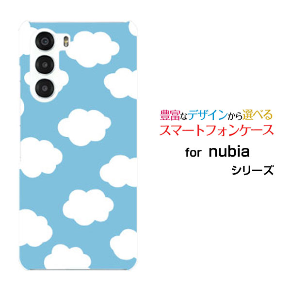 乐天商城 - nubia S 5G ヌビア エス ファイブジー[A403ZT]Y!mobileオリジナル デザインスマホ カバー ケース ハード TPU ソフト ケース雲ドット 水色