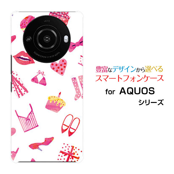 乐天商城 - AQUOS R8 pro [SH-51D]アクオス アールエイト プロdocomo SoftBankオリジナル デザインスマホ カバー ケース ハード TPU ソフト ケースおしゃれアイテム（白×ピンク）