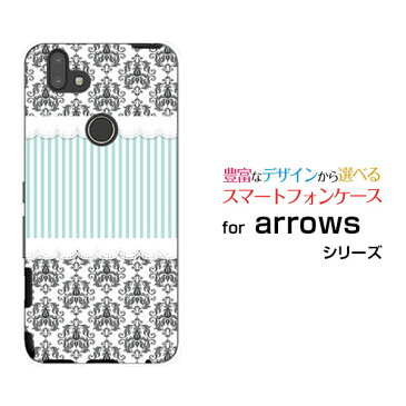 arrows M05アローズ M05格安スマホオリジナル デザインスマホ カバー ケース ハード TPU ソフト ケースダマスク柄レースとストライプ