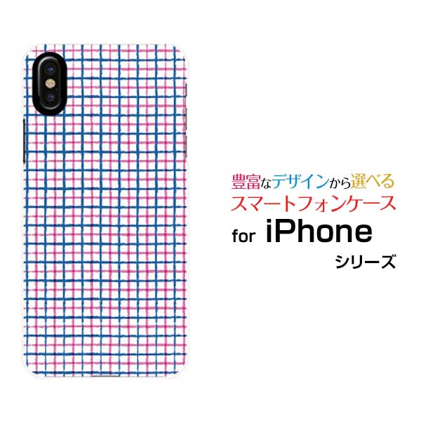 iPhone 15iPhone 15 PlusiPhone 15 ProiPhone 15 Pro MaxiPhone 14/14 Plus/14 Pro/14 Pro MaxiPhone SE3ハードケース/TPUソフトケース手書き風チェックピンクブルースマホ/スマートフォン/ケース/カバー