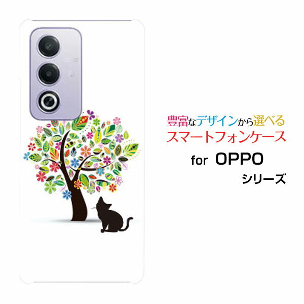 Rakuten - OPPO A3 5G オッポ エースリー ファイブジー楽天モバイル Y!mobile iijmioオリジナル デザインスマホ カバー ケース ハード TPU ソフト ケース花と猫