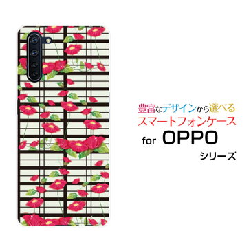 OPPO Reno3 Aオッポ リノ スリー エーauオリジナル デザインスマホ カバー ケース ハード TPU ソフト ケース和風格子柄あさがお