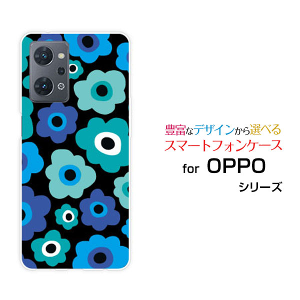 乐天商城 - OPPO Reno7 A [OPG04]オッポ リノセブン エーau 楽天モバイル UQ mobile Y!mobileオリジナル デザインスマホ カバー ケース ハード TPU ソフト ケースフラワーギフト（ブルー×グリーン）