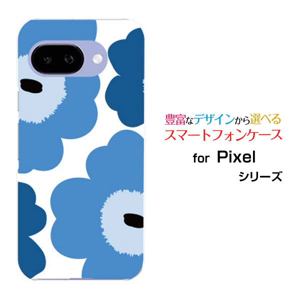 Rakuten - Google Pixel 9a グーグル ピクセル ナインエーdocomo au SoftBank Y!mobile UQ mobileオリジナル デザインスマホ カバー ケース ハード TPU ソフト ケース北欧風花柄type2ブルー