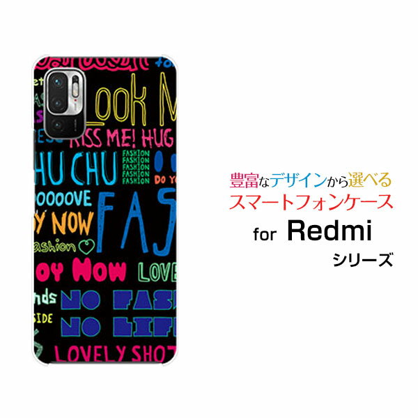 乐天商城 - Redmi Note 10Tレッドミー ノート テンティーSoftBankオリジナル デザインスマホ カバー ケース ハード TPU ソフト ケースガーリーフォント（ブラック）