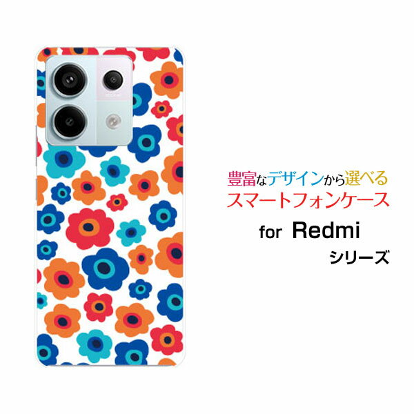 Redmi Note 13 Pro 5G レッドミー ノート サーティーン プロ ファイブジー[XIG05]au UQ mobileオリジナル デザインスマホ カバー ケース ハード TPU ソフト ケースフラワーギフト(青×赤×オレンジ)