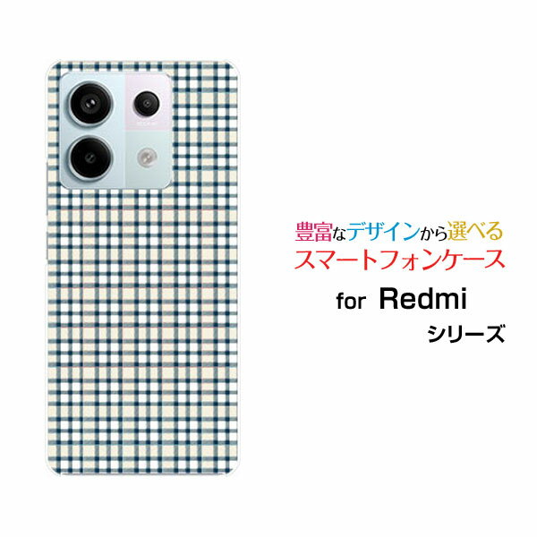 乐天商城 - Redmi Note 13 Pro 5G レッドミー ノート サーティーン プロ ファイブジー[XIG05]au UQ mobileオリジナル デザインスマホ カバー ケース ハード TPU ソフト ケースチェック柄ネイビー×ホワイトクリーム