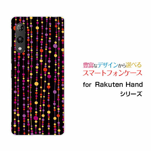 乐天商城 - Rakuten Handラクテンハンド楽天モバイルオリジナル デザインスマホ カバー ケース ハード TPU ソフト ケース水玉カーテン（黒×赤）