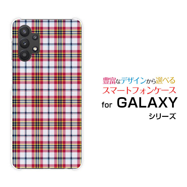 Rakuten - GALAXY A32 5G [SCG08]ギャラクシー エーサーティーツー ファイブジーauオリジナル デザインスマホ カバー ケース ハード TPU ソフト ケースチェック柄レッド×ネイビー