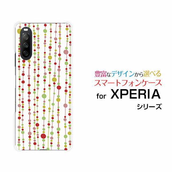 XPERIA 10 III Liteエクスペリア テン マークスリー ライト楽天モバイルオリジナル デザインスマホ カバー ケース ハード TPU ソフト ケース水玉カーテン(白×赤)