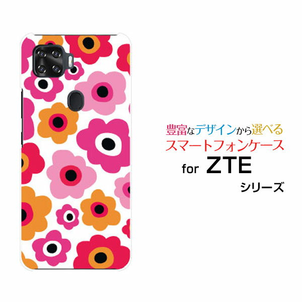 ZTE a1 ゼットティーイー エーワンauオリジナル デザインスマホ カバー ケース ハード TPU ソフト ケースフラワーギフト（ピンク×オレンジ）