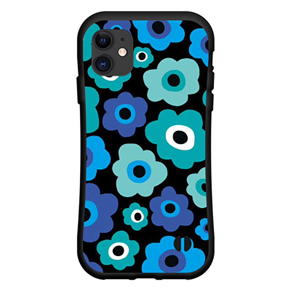 Rakuten - 落としても割れにくい驚きの衝撃吸収力豊富なオリジナルデザイン耐衝撃 ハイブリッドケースiPhone 11 Proアイフォン イレブン プロdocomo au SoftBankフラワーギフト（ブルー×グリーン）