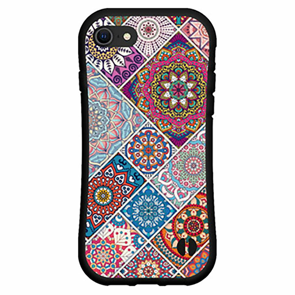 落としても割れにくい驚きの衝撃吸収力豊富なオリジナルデザイン耐衝撃 ハイブリッドケースiPhone SE (第3世代)アイフォン エスイー 2022 SE3docomo au SoftBank 楽天モバイルパッチワーク(typeA)