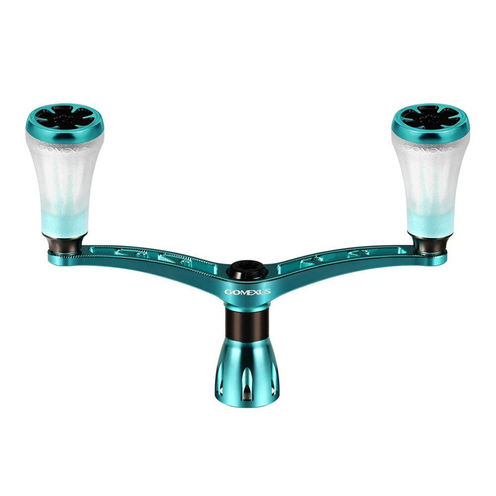 GOMEXUS エメラルダスブルー ダブルハンドル 98mm(gome-myd98t20tpgn)｜ゴメクサス ダブルハンドルノブ 98mm アルミ ダイワ エメラルダス エギング リール カスタム パーツ 交換 Gomexus