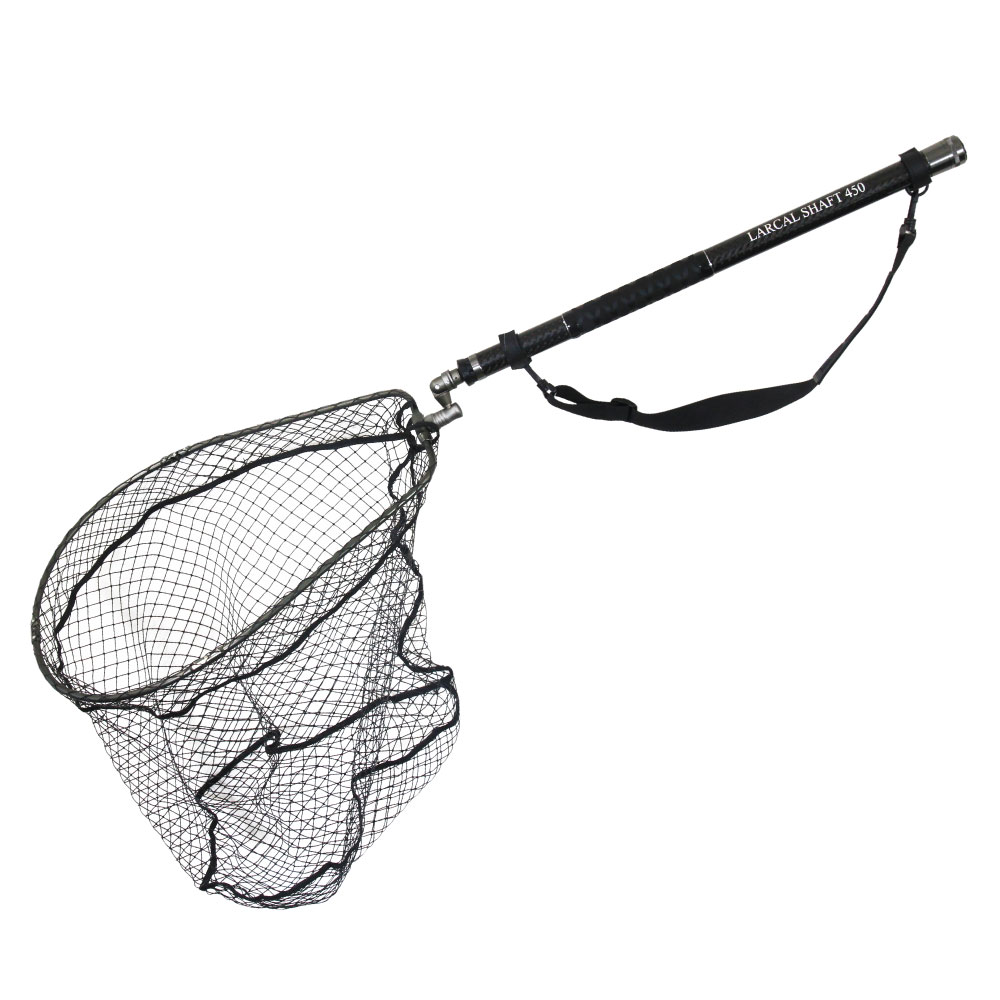 おり釣具 カーボン玉の柄 ラーカルシャフト 折りたたみランディングネット(タモ網)セット 4.5M サイズM ガンメタ/ブルー/レッド(netset-025)|...