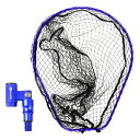 タモ網 Lサイズ ＆ タモジョイント(エボジョイント3) 2点セット ブルー (landingset-180-bl)｜Gokuspe ゴクスペ ランディングネット L タモジョイント タモ 網 ジョイント ネット