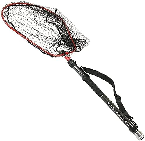 [セール] 15%off ショアソルト専用 ステー付き ランディングセット BLACK LARCAL600 + ランディングネット Lサイズ + ジョイント 3点セット レッド (sip-netset54)｜カーボン ランディング シャフト 6m ラバー ネット たも網 タモのサムネイル