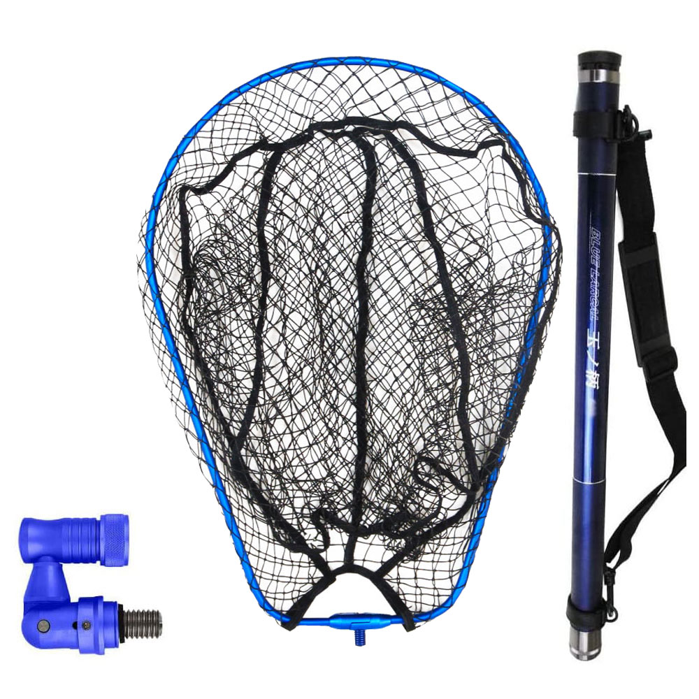 送料無料 ランディング 3点セット BLUE LARCAL 玉ノ柄500 + ランディングネット L + ジョイント (sip-netset03-l)|オカッパ...