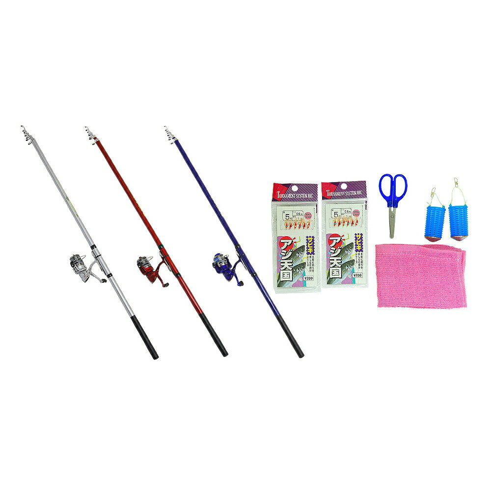 ベイシック スマイル サビキセット 360(仕掛・小物付)(basic-120753) | 釣りセット 入門ロッド スピニ..