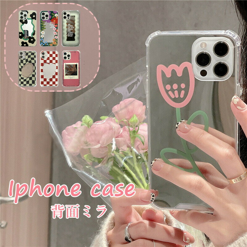 iphone14 pro max plusケース アイフォンケース　スマホケース シリコンリング付き　iphoneXR iphone13 pro max 背面 ミラ 鏡 花柄 女子 ケース iphone12 pro maxケース iPhone11 7 8 se2 12mini 携帯ケース 韓国風 インス風