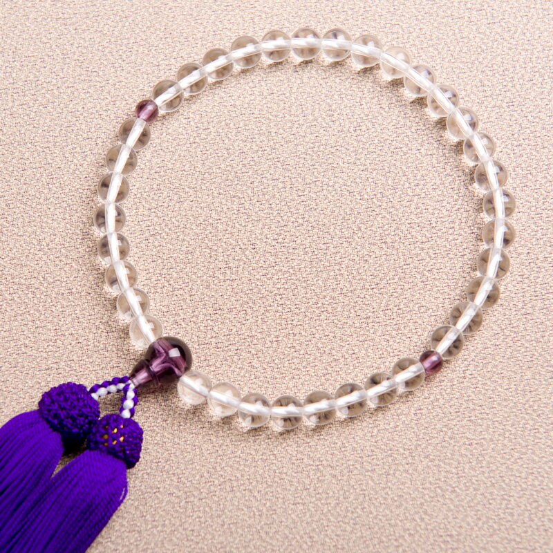 数珠 女性用 京念珠 水晶風 二天紫水晶風仕立【メール便送料無料】