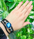 青半球ブレスレット バングル ブレスレット アクセサリー かわいい キュート アンティーク ストーン エレガント 上品 お洒落 メンズ レディース【RCP】