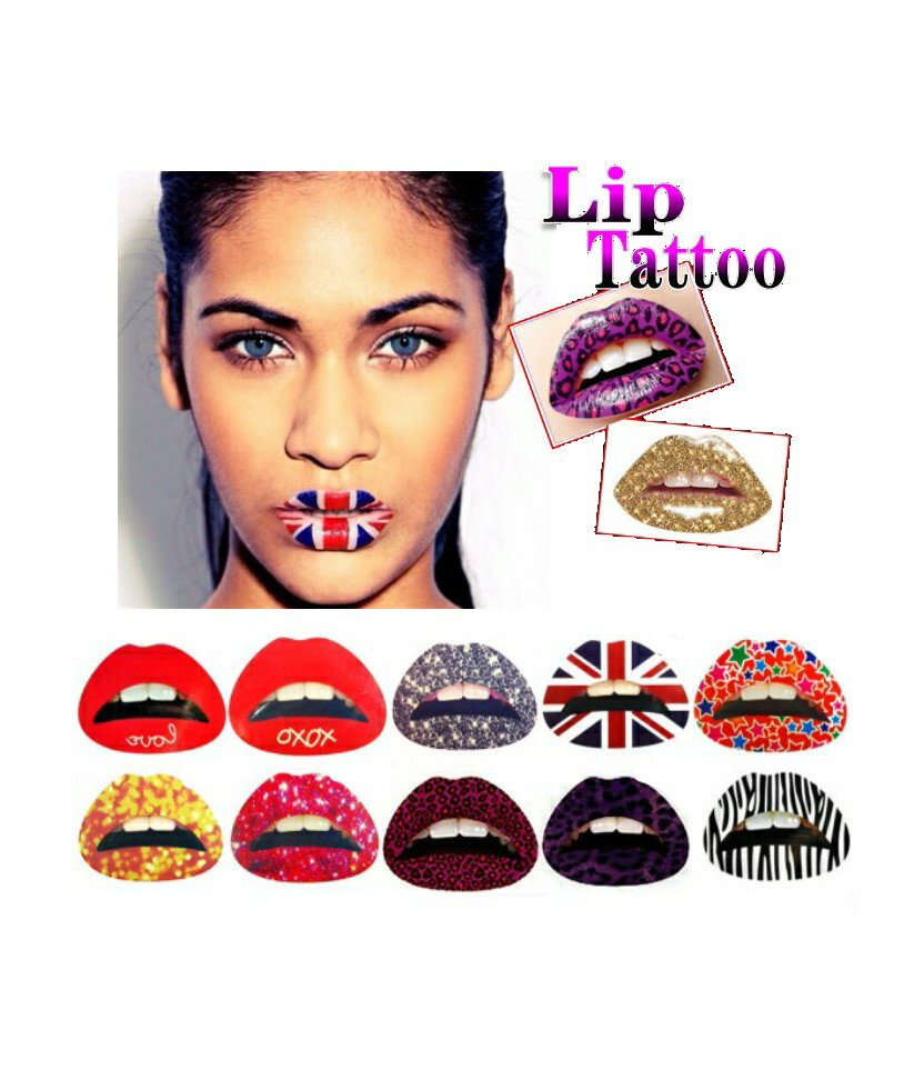 リップタトゥーシール 唇 ワンタッチリップメイクシール リップステッカー リップシール リップタトゥー LIPs Sticker TATOO 衣装 コスチューム 品番：051-062　