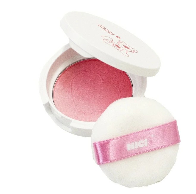 NICI グラデーションチーク レッド/ピンク ニキ コスメ 化粧品 メイク パール配合 ハート ツヤ感 プレゼント ギフト niciコスメ oroshi-ee-10009554 卸売のEiEi 楽天市場店 サンプル画像2