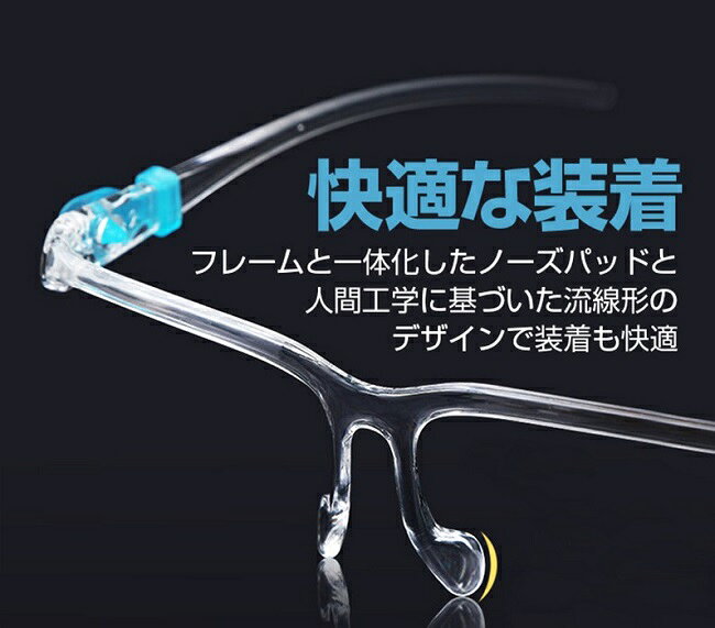 卸売のEiEi 楽天市場店のフェイスシールド 5枚入 ランダム発送 メガネ式 フェイスガード 目立たない 眼鏡 メガネタイプ 顔面保護マスク 透明マスク 曇り止め 防護マスク スプラッシュシールド フェイスカバー マスク併用 ウイルス対策 自宅 会社 学校 介護施設 仕事 接客 飲食店｜アングル2