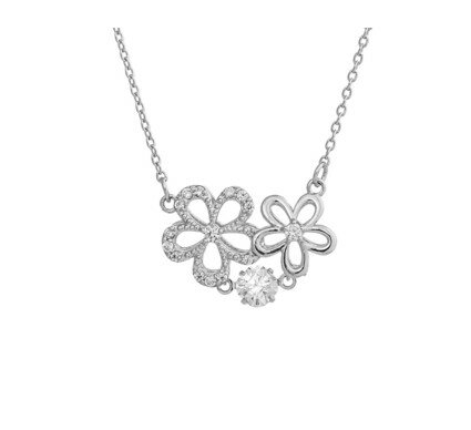 Rakuten - Crossfor New York クロスフォーニューヨーク ペンダント Shiny Blossom NYP-593 正規品 美しい 可愛い お洒落 輝く ネックレス シルバー ジュエリー アクセサリー レディース 女性 彼女 妻 娘 誕生日 バレンタインデー お祝い 結婚式 ウエディング ギフト プレゼント