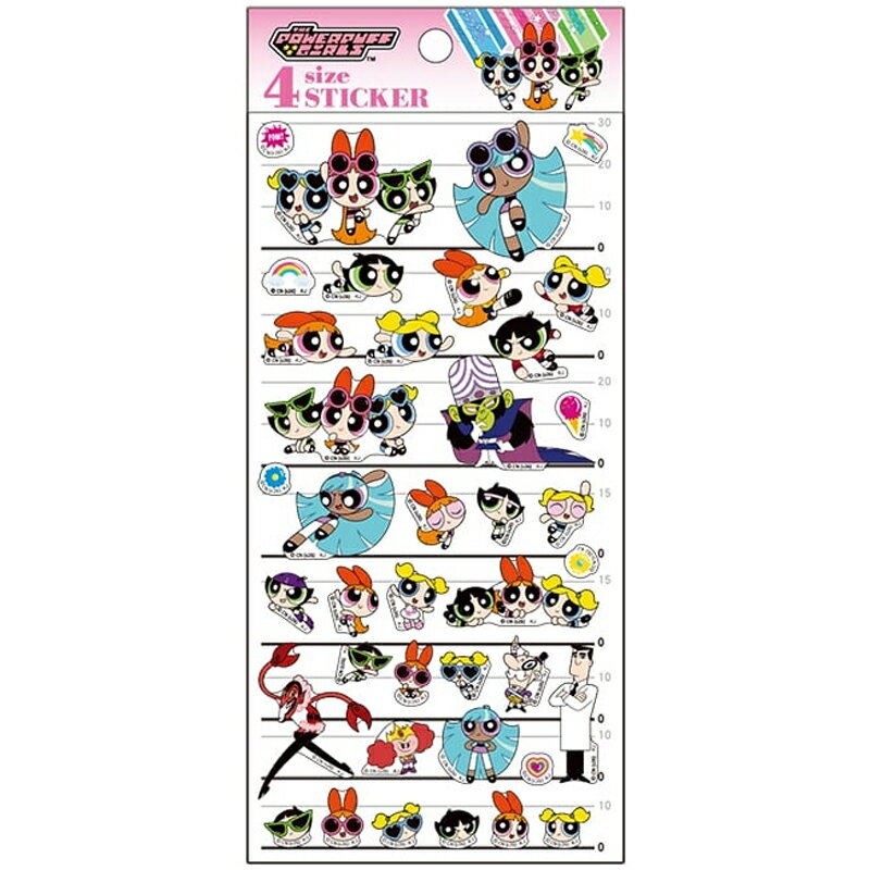 Rakuten - 即日出荷 カミオジャパン 4サイズステッカー 4size STICKER パワーパフガールズ2 コレクション ステッカー シール ミニ カラフル カワイイ かわいい 日本製 キャラクターズ キャラクターステッカー 手帳 デコ コラージュ デコレーション 日記 シール集め 子供 大人 学校