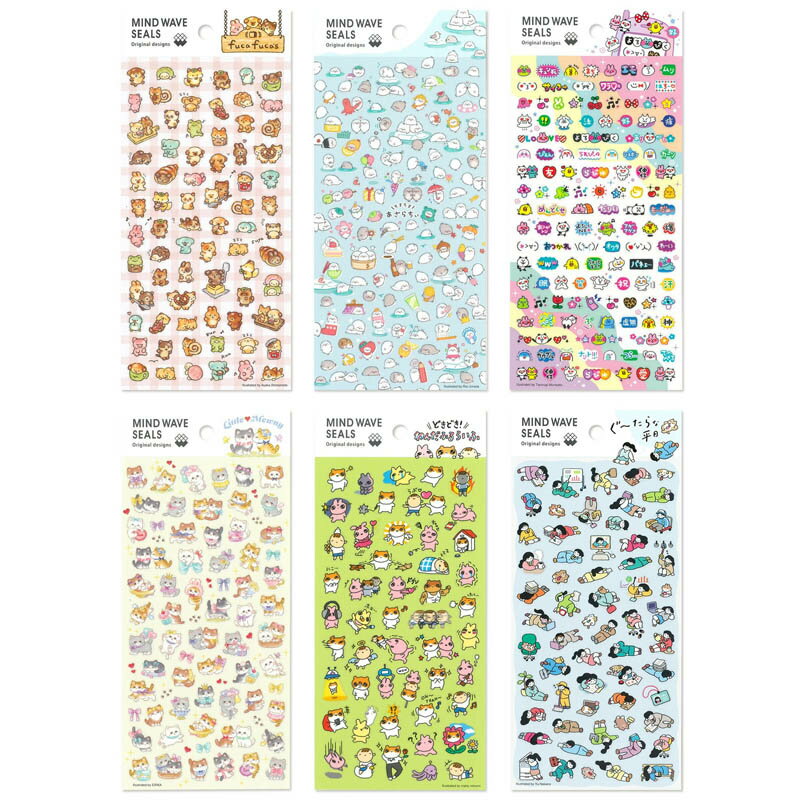 Rakuten - 即日出荷 MWシール マインドウェイブ シール MIND WAVE 82511 fuca fuca'sフカ フカズ 82512 ちまちま あざらちぃ 82513 平成 アゲアゲ日和 82514 リトルミューニィ 82515 わんだふるらいふ 82516 ぐーたらな平日 人物 シールシート ミニ 透明 キャラクターシール 日記シール