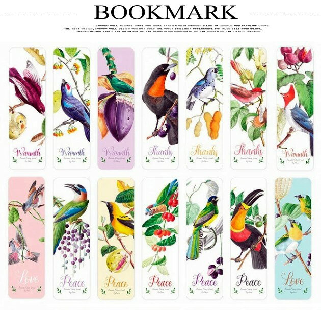 即日出荷 しおり 栞 28枚セット インコ 花 英字 海外 熱帯雨林 鳥 小鳥 花鳥 フラワー ブックマーク カラフル 紙製 おしゃれ ジャンクジャーナル コラ...
