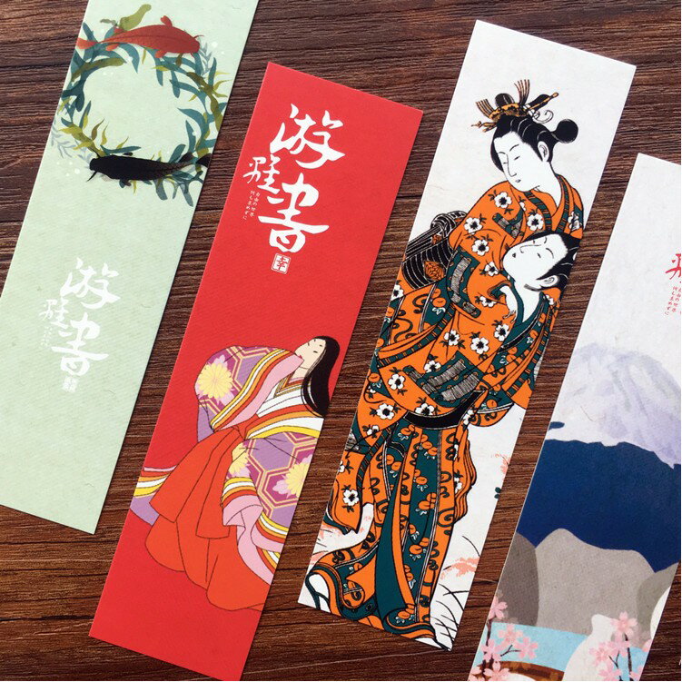 即日出荷 しおり 栞 30枚セット 浮世絵 金魚 ネコ 舞妓 鶴 花 フラワー ブックマー...