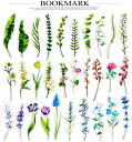 即日出荷 しおり 栞 30枚セット 花 フラワー 手描き 水彩画 ブックマーク カラフル 紙製 おしゃれ 図鑑 30枚のパターンが全て異なる しおりセット 30...