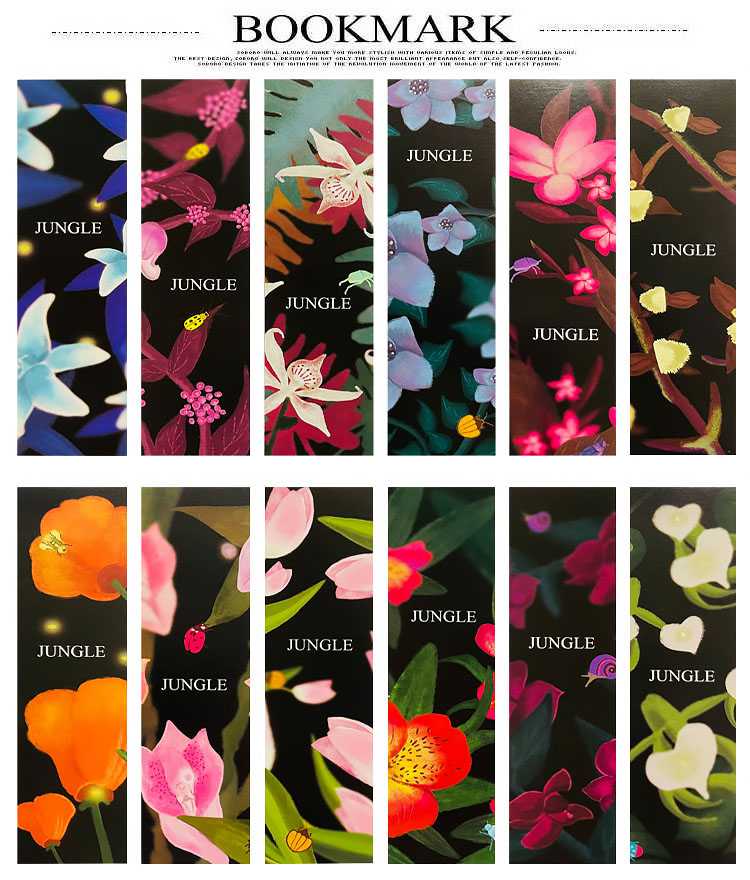 即日出荷 しおり 栞 30枚セット 花 植物 フラワー イラスト ブックマーク カラフル 紙製 おしゃれ 30枚のパターンが全て異なる しおりセット 3033