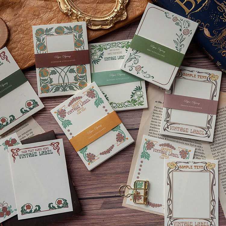 即日出荷 海外 おしゃれ 便箋 メモノート 飾り枠 伝言メモ メッセージ カード 欧米 クラシック アンテ..