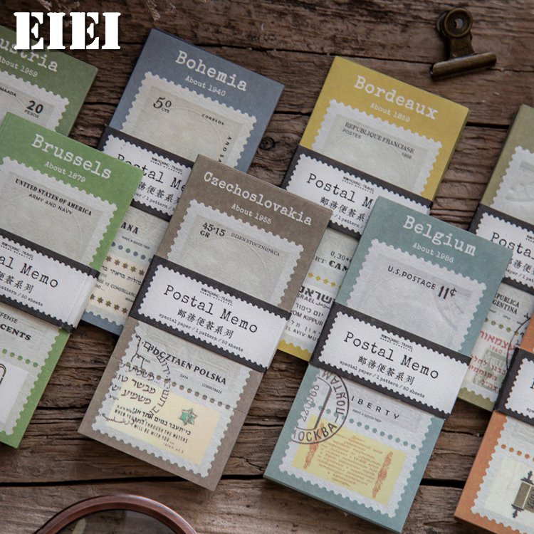 即日発送 海外便箋 透ける チケット風メモ ◆50枚 全8種類 ◆ 硫酸紙 メモノート ミシン目付き 手帳デコ コラージュ素材 伝言メモ メッセージ カード お...