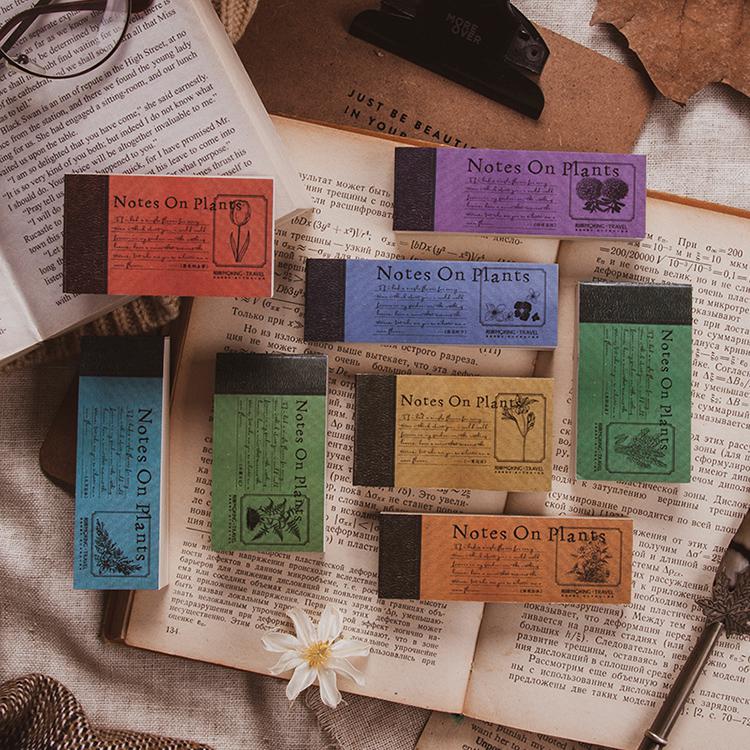 即日出荷 海外 デザインペーパー 100枚/冊 異素材 メモパッド 海外 コラージュ 素材 大容量 アンティーク 素材紙 背景紙 素材 ペーパー 英語 植物 フ...