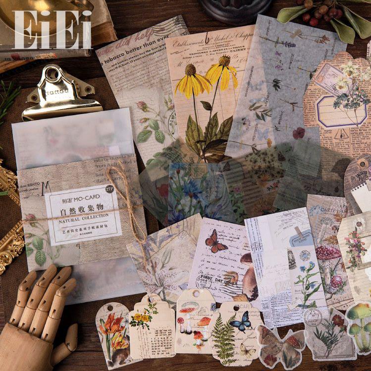 即日出荷 海外 デザインペーパー シール 27点セット コラージュ素材 詰め合わせセット タグ ミニ封筒 ヴィンテージマステ 半透明 硫酸紙 素材紙 デコ素材 ...